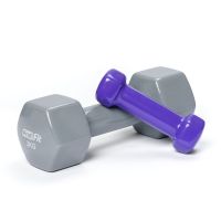 Гантель в виниловой оболочке, шестигранник PROFI-FIT 3 кг, серая