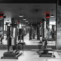 D982 Разведение ног стоя, рычаги серые