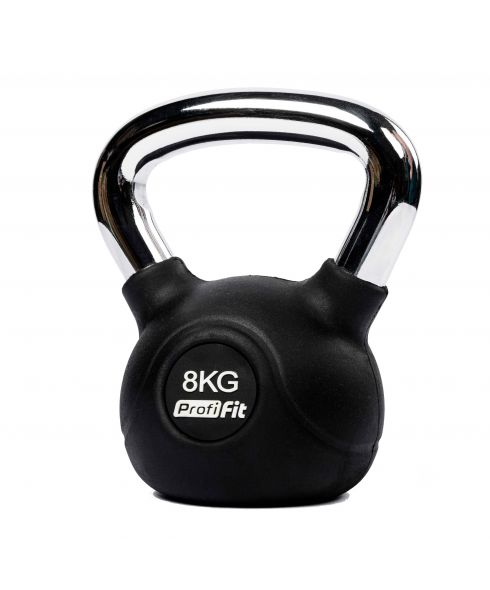 Гиря обрезиненная с хромированной ручкой PROFI-FIT 8 кг