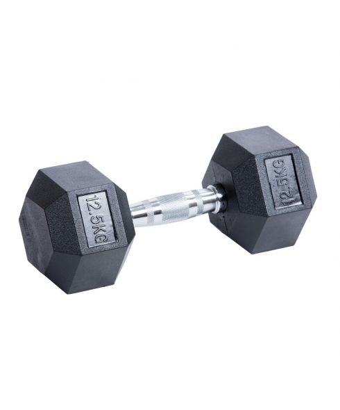 Гантель гексагональная обрезиненная PROFI-FIT 12,5 кг