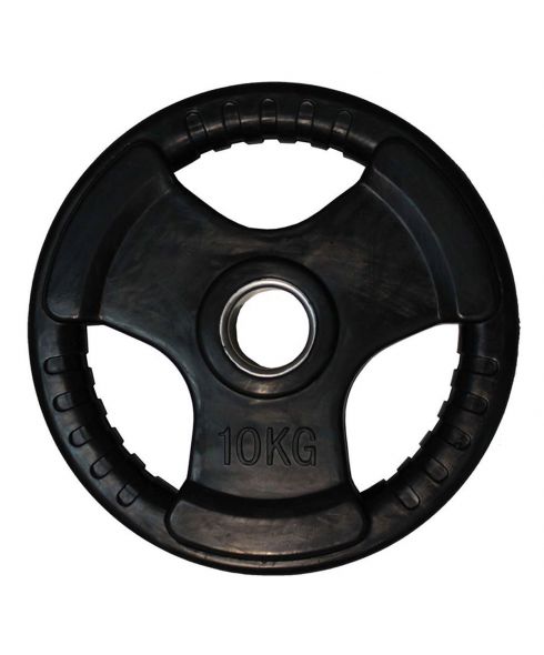 Диск обрезиненный (три хвата, черный) D51 мм PROFI-FIT 10 кг