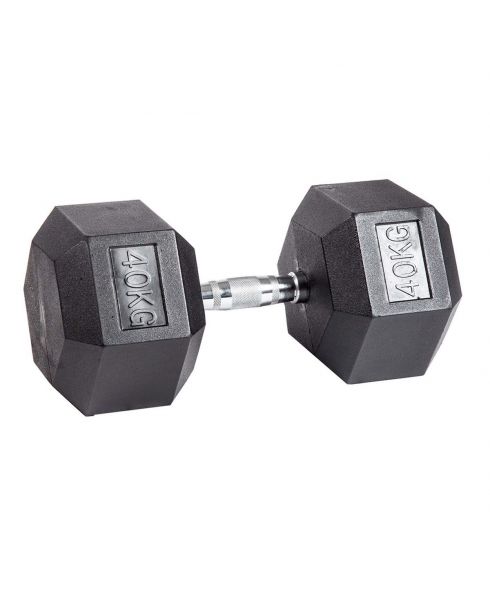 Гантель гексагональная обрезиненная PROFI-FIT 40 кг