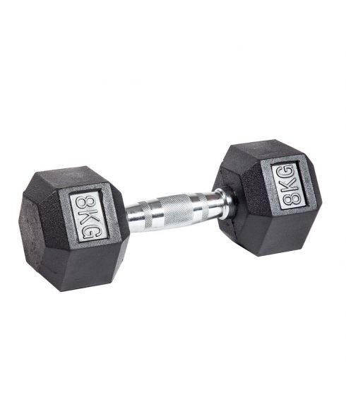 Гантель гексагональная обрезиненная PROFI-FIT  8 кг