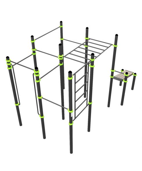 W326 Воркаут (поручни, 7 перекладин, рукоход клас., шведская стенка, наклонная скамья) ZAVODSPORTA