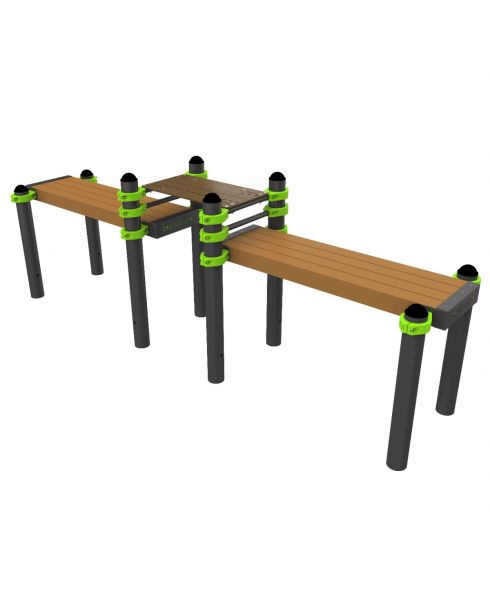 W363 GTO Скамья гимнастическая горизонтальная с упором для ног (двойная) ZAVODSPORTA