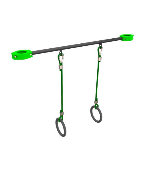 W89 Перекладина 1290 мм с гимнастическими кольцами ZAVODSPORTA